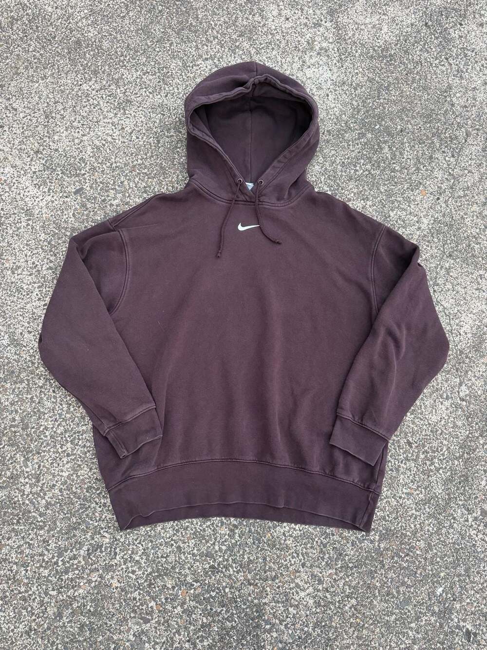 Vintage Nike Center Swoosh Embroidered Brown Hoodie